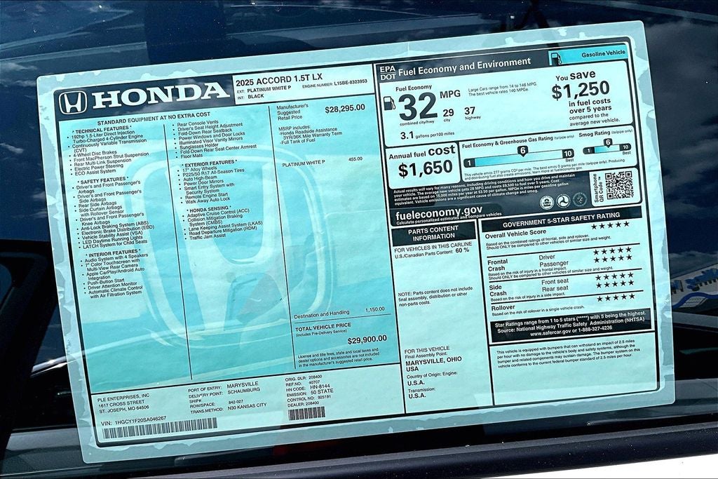 2025 Honda Accord LX