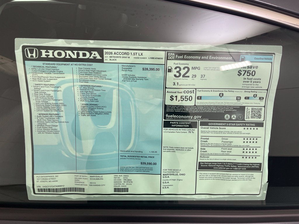2026 Honda Accord LX