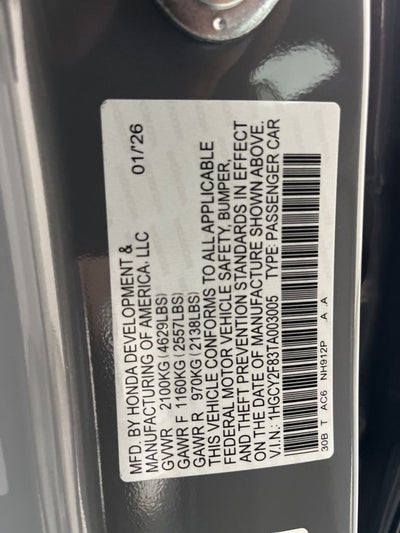 2026 Honda Accord Hybrid Touring