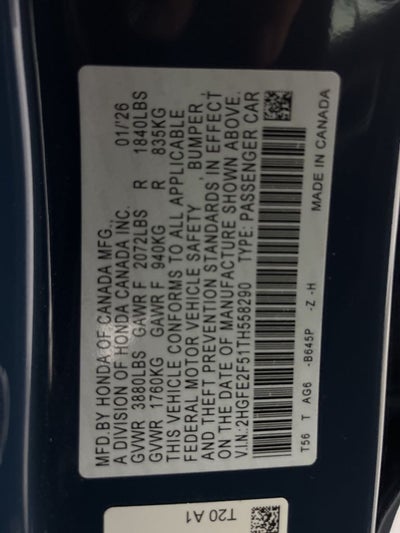 2026 Honda Civic Sport