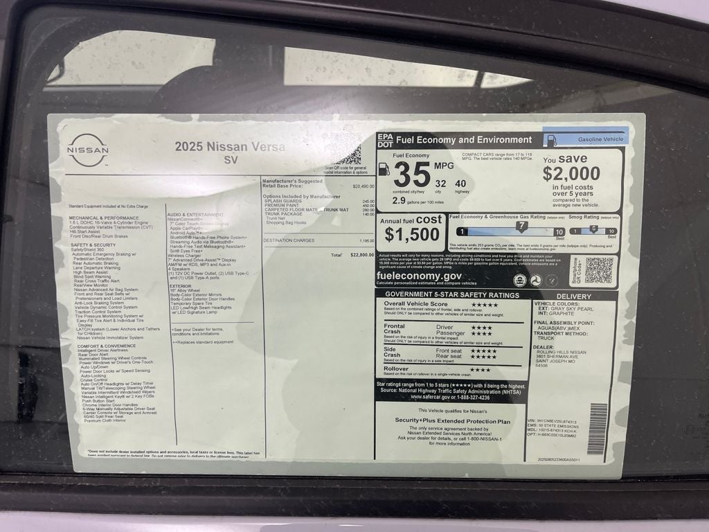 2025 Nissan Versa 1.6 SV