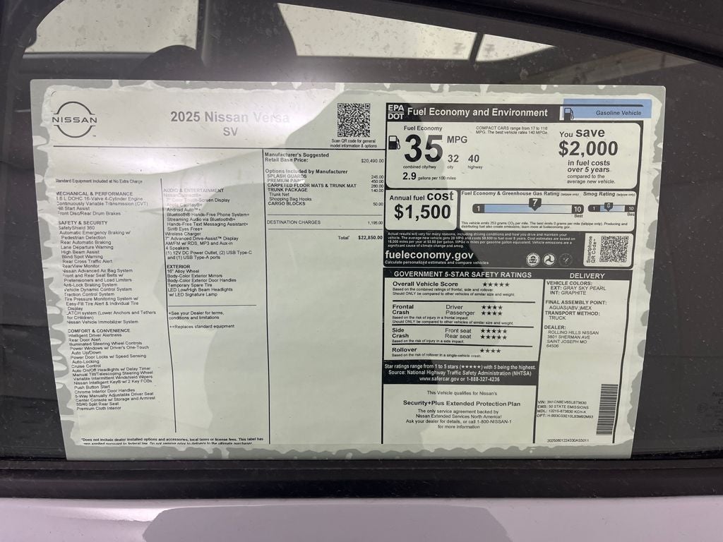 2025 Nissan Versa 1.6 SV