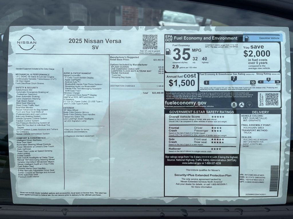 2025 Nissan Versa 1.6 SV