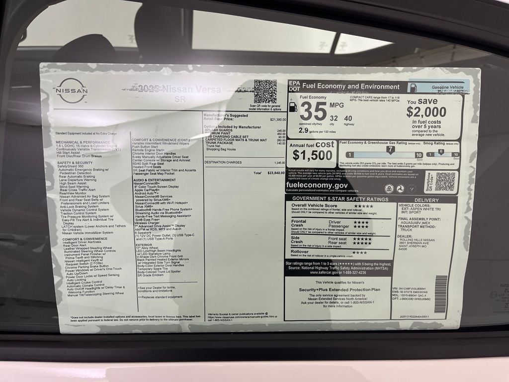 2025 Nissan Versa 1.6 SR