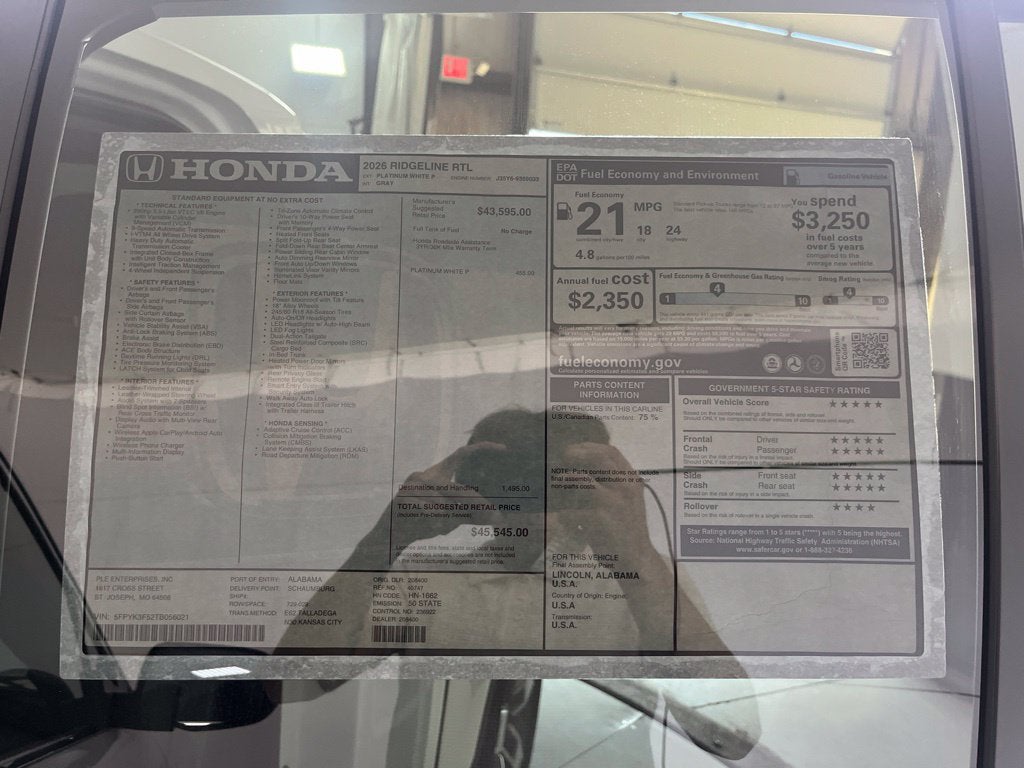 2026 Honda Ridgeline RTL