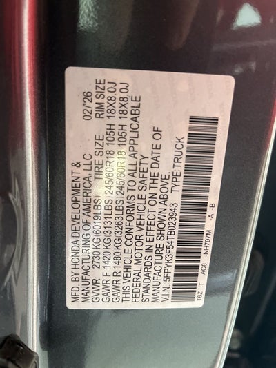 2026 Honda Ridgeline RTL