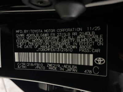 2026 Toyota Corolla Hybrid Hybrid LE