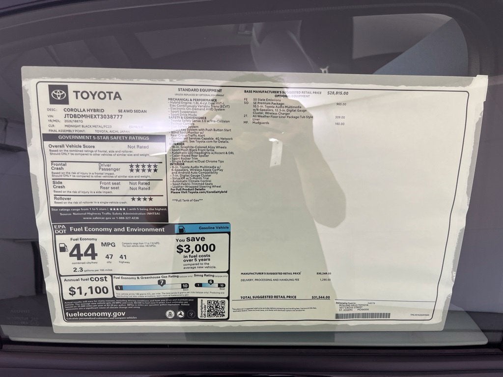 2026 Toyota Corolla Hybrid Hybrid SE