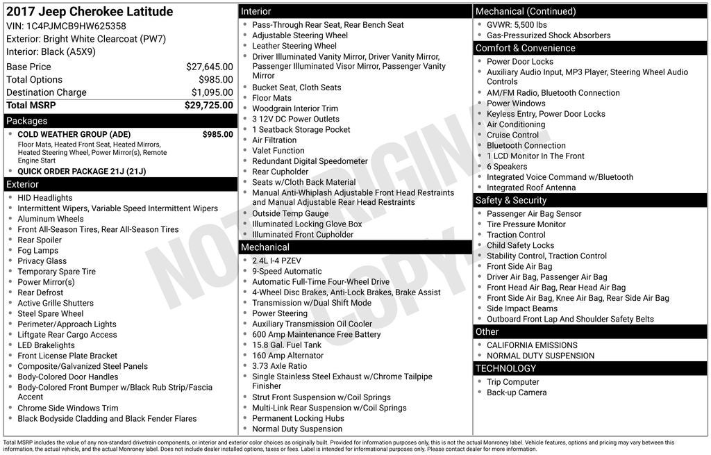 2017 Jeep Cherokee Latitude 4x4