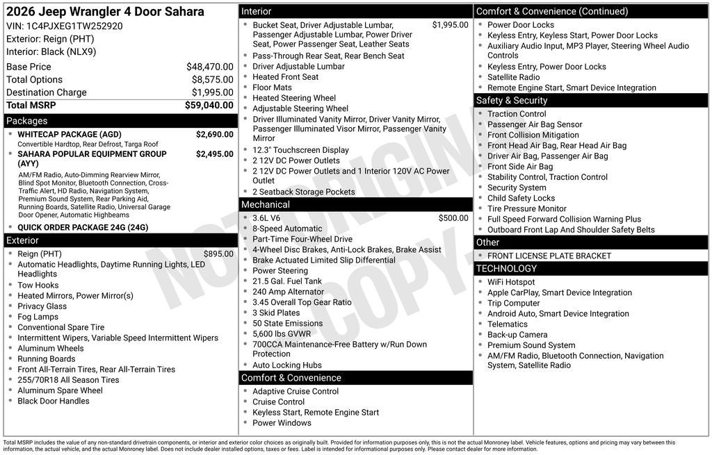 2026 Jeep Wrangler WRANGLER 4-DOOR SAHARA