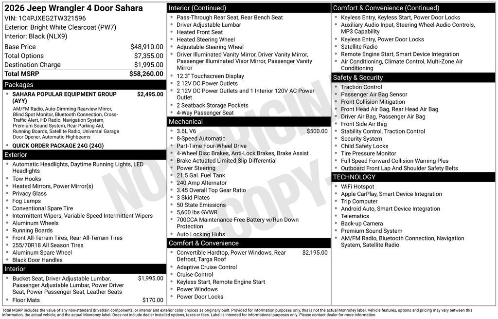2026 Jeep Wrangler WRANGLER 4-DOOR SAHARA