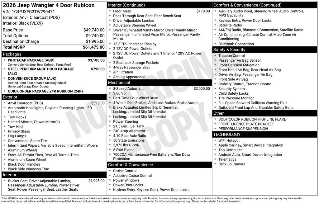 2026 Jeep Wrangler WRANGLER 4-DOOR RUBICON