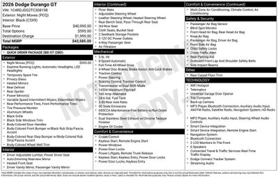 2026 Dodge Durango DURANGO GT AWD