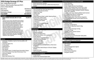 2026 Dodge Durango DURANGO GT PLUS AWD