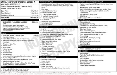 2026 Jeep Grand Cherokee GRAND CHEROKEE LAREDO X 4X4