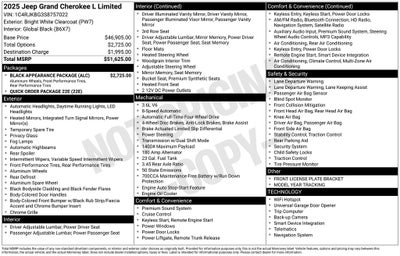 2025 Jeep Grand Cherokee GRAND CHEROKEE L LIMITED 4X4