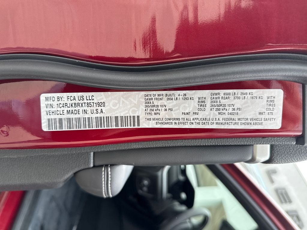 2026 Jeep Grand Cherokee GRAND CHEROKEE L LIMITED 4X4