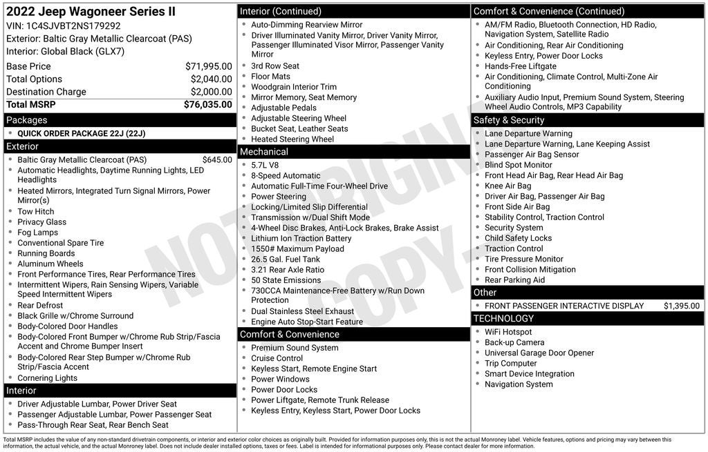 2022 Jeep Wagoneer Series II 4x4