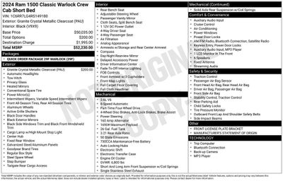 2024 RAM 1500 Classic Warlock Crew Cab 4x4 5'7' Box