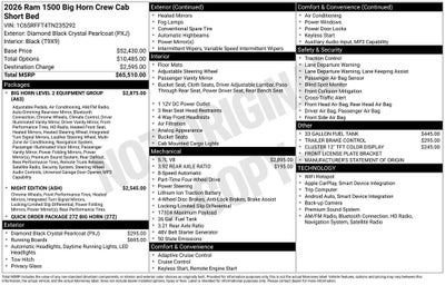 2026 RAM Ram 1500 RAM 1500 BIG HORN CREW CAB 4X4 5'7' BOX