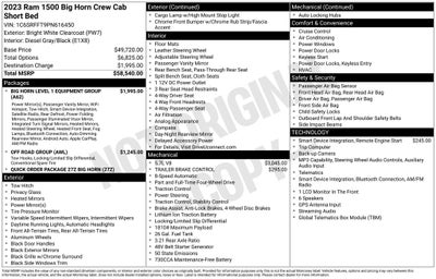 2023 RAM 1500 Big Horn Crew Cab 4x4 5'7' Box