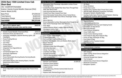 2026 RAM Ram 1500 RAM 1500 LIMITED CREW CAB 4X4 5'7' BOX