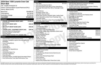 2026 RAM Ram 1500 RAM 1500 LARAMIE CREW CAB 4X4 5'7' BOX