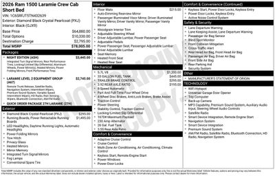 2026 RAM Ram 1500 RAM 1500 LARAMIE CREW CAB 4X4 5'7' BOX