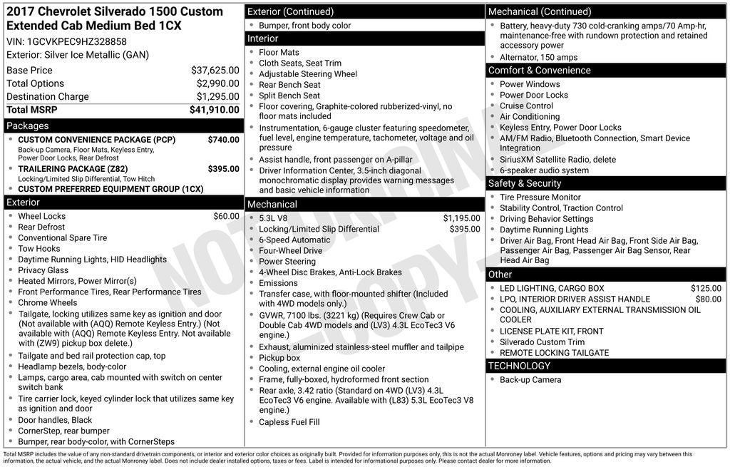 2017 Chevrolet Silverado 1500 Custom