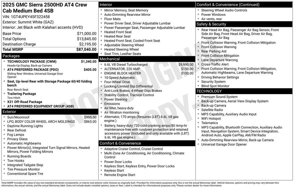 2025 GMC Sierra 2500HD 4WD Crew Cab Standard Bed AT4