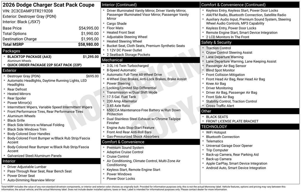 2026 Dodge Charger CHARGER SCAT PACK 2-DOOR AWD
