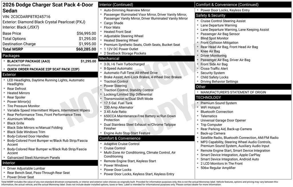 2026 Dodge Charger CHARGER SCAT PACK 4-DOOR AWD