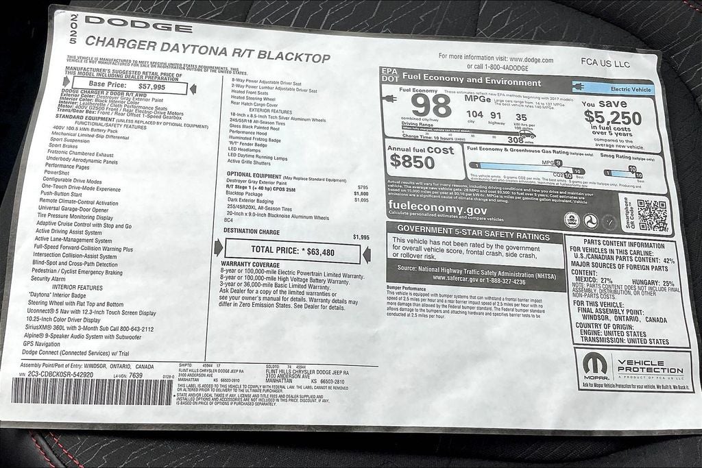 2025 Dodge Charger CHARGER 2-DOOR DAYTONA R/T AWD