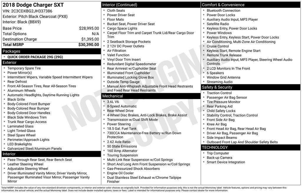 2018 Dodge Charger SXT RWD