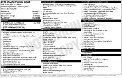 2026 Chrysler Pacifica PACIFICA SELECT