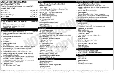 2026 Jeep Compass COMPASS LATITUDE ALTITUDE 4X4