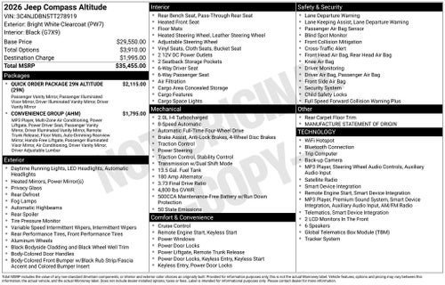 2026 Jeep Compass COMPASS LATITUDE ALTITUDE 4X4