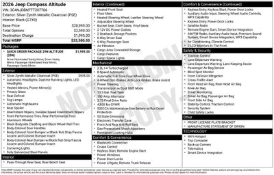 2026 Jeep Compass COMPASS LATITUDE ALTITUDE 4X4
