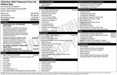 2026 RAM Ram 3500 RAM 3500 TRADESMAN CREW CAB 4X4 6'4' BOX