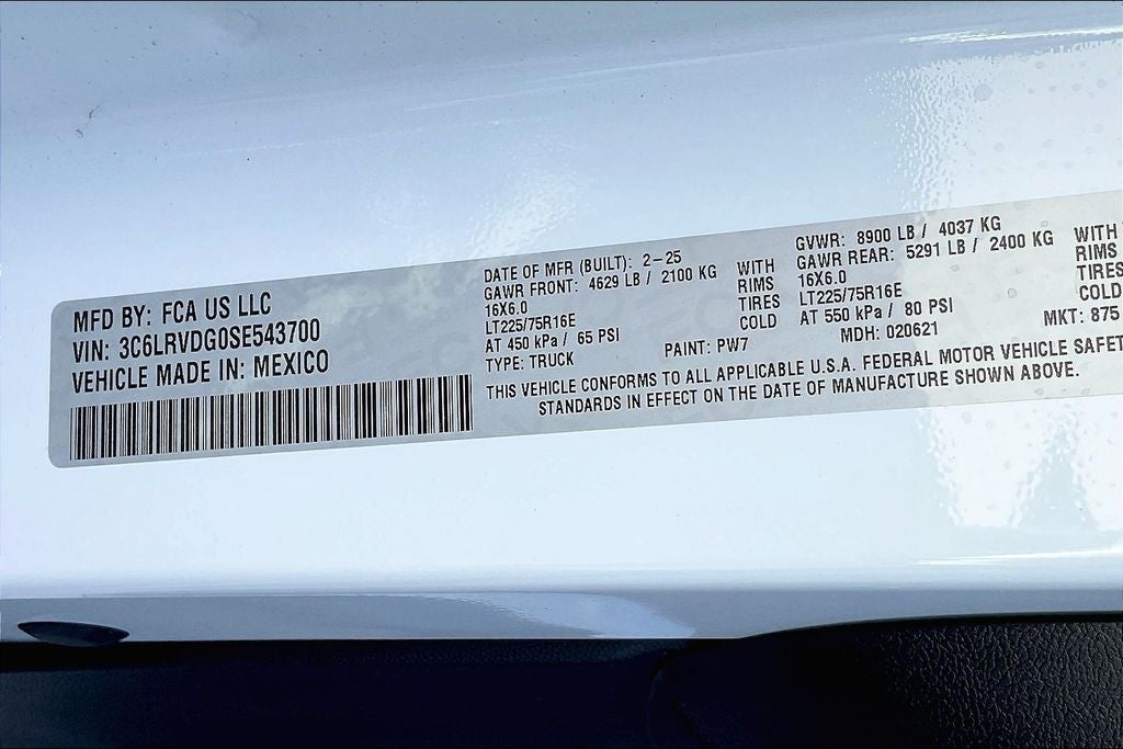 2025 RAM Ram ProMaster RAM PROMASTER 2500 TRADESMAN CARGO VAN HIGH ROOF 159' WB