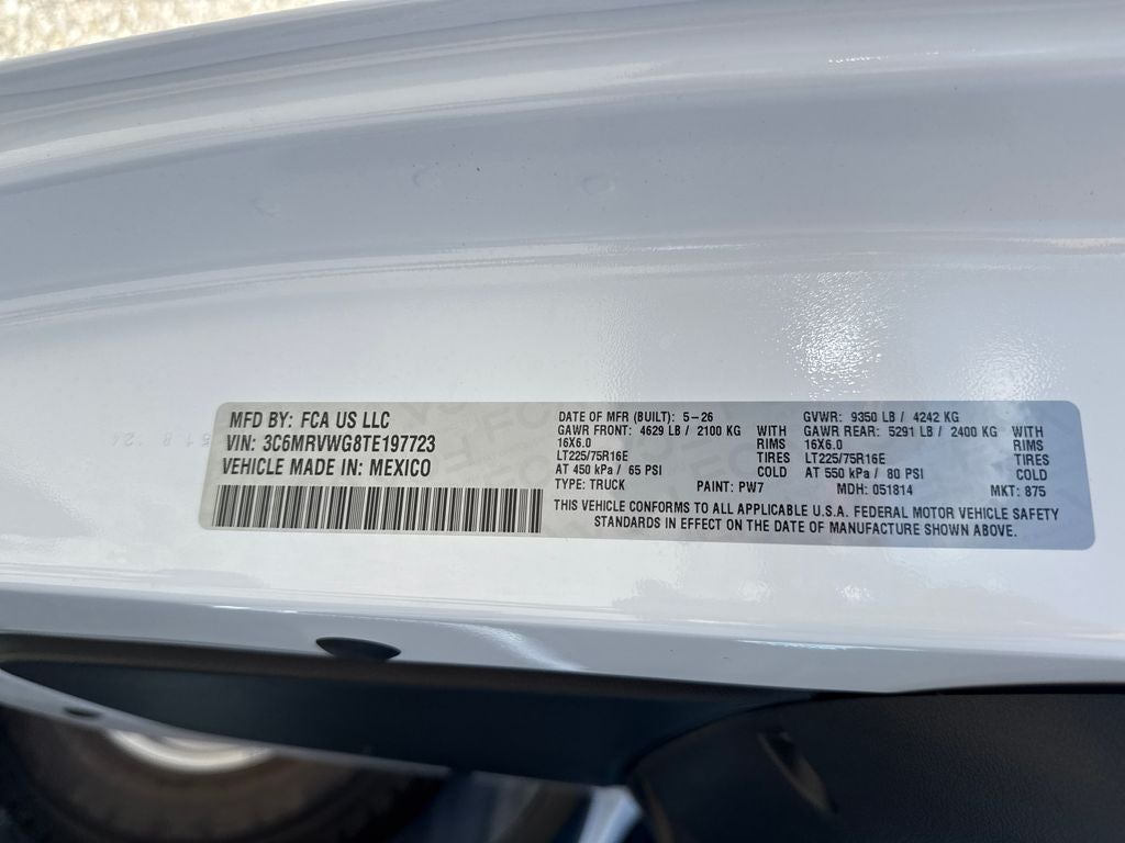 2026 RAM Ram ProMaster RAM PROMASTER 3500 TRADESMAN CARGO VAN LOW ROOF 136' WB