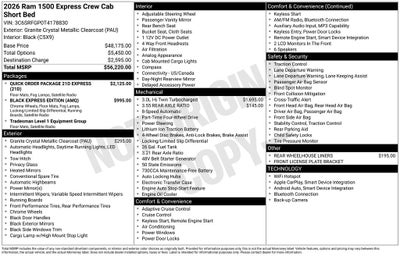 2026 RAM Ram 1500 RAM 1500 EXPRESS CREW CAB 4X4 5'7' BOX