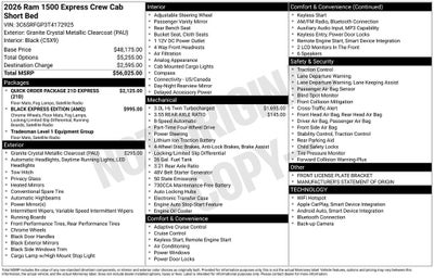 2026 RAM Ram 1500 RAM 1500 EXPRESS CREW CAB 4X4 5'7' BOX