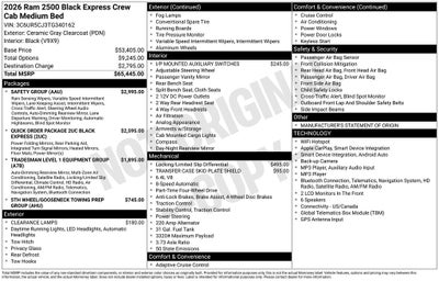 2026 RAM 2500 RAM 2500 BLACK EXPRESS CREW CAB 4X4 6'4' BOX