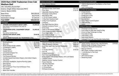 2020 RAM 2500 Tradesman Crew Cab 4x4 6'4' Box