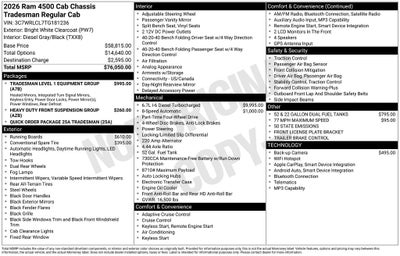 2026 RAM Ram 4500 Chassis Cab RAM 4500 TRADESMAN CHASSIS REGULAR CAB 4X4 108' CA