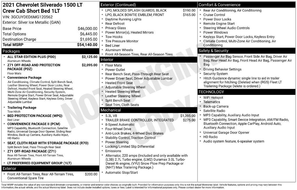 2021 Chevrolet Silverado 1500 4WD Crew Cab Short Bed LT