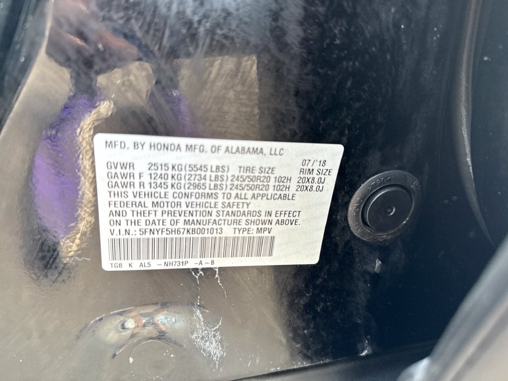 2019 Honda Pilot Touring