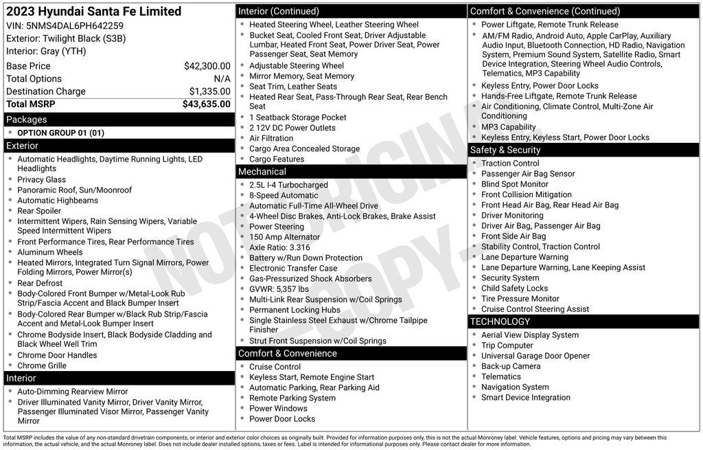 2023 Hyundai Santa Fe Limited