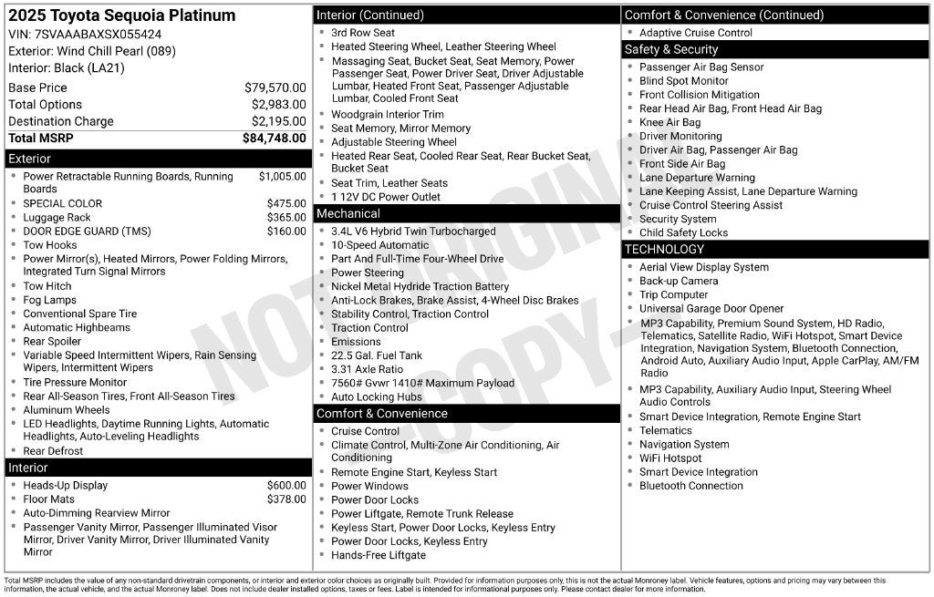2025 Toyota Sequoia Platinum